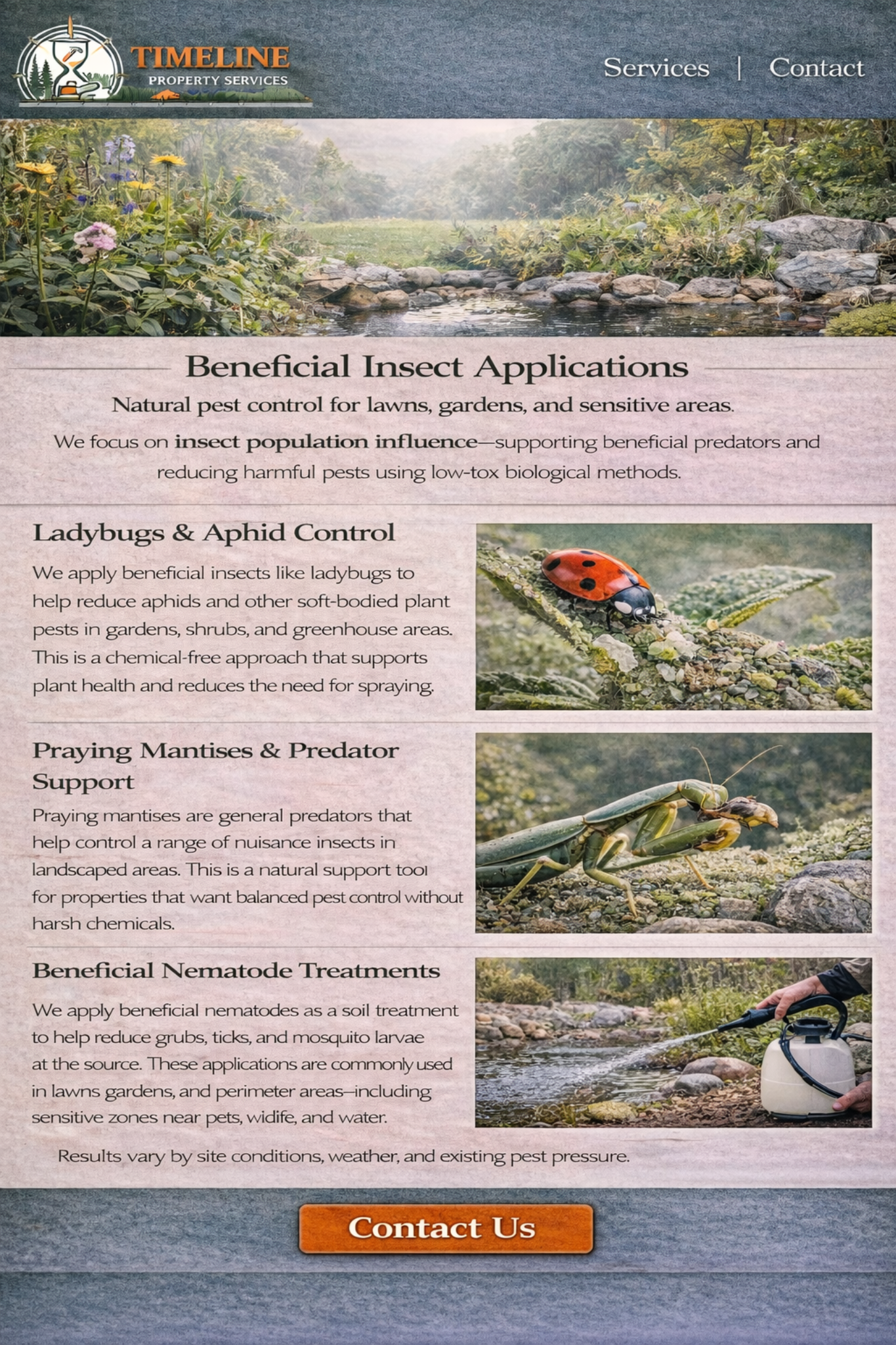 Beneficial Insect Applications - Timeline Property Services