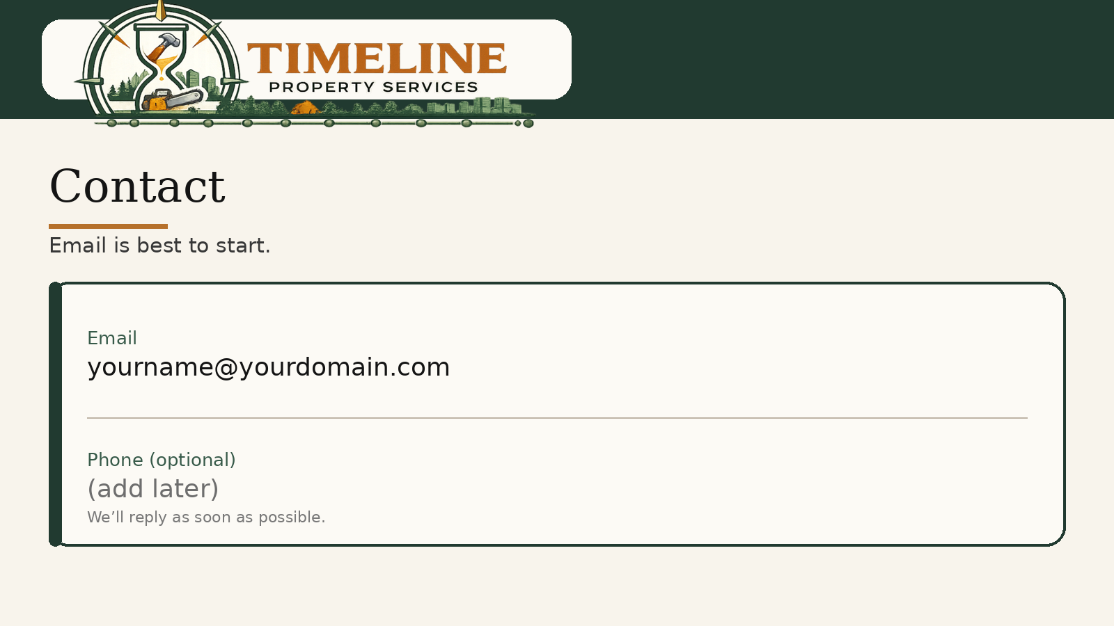 Contact - Timeline Property Services